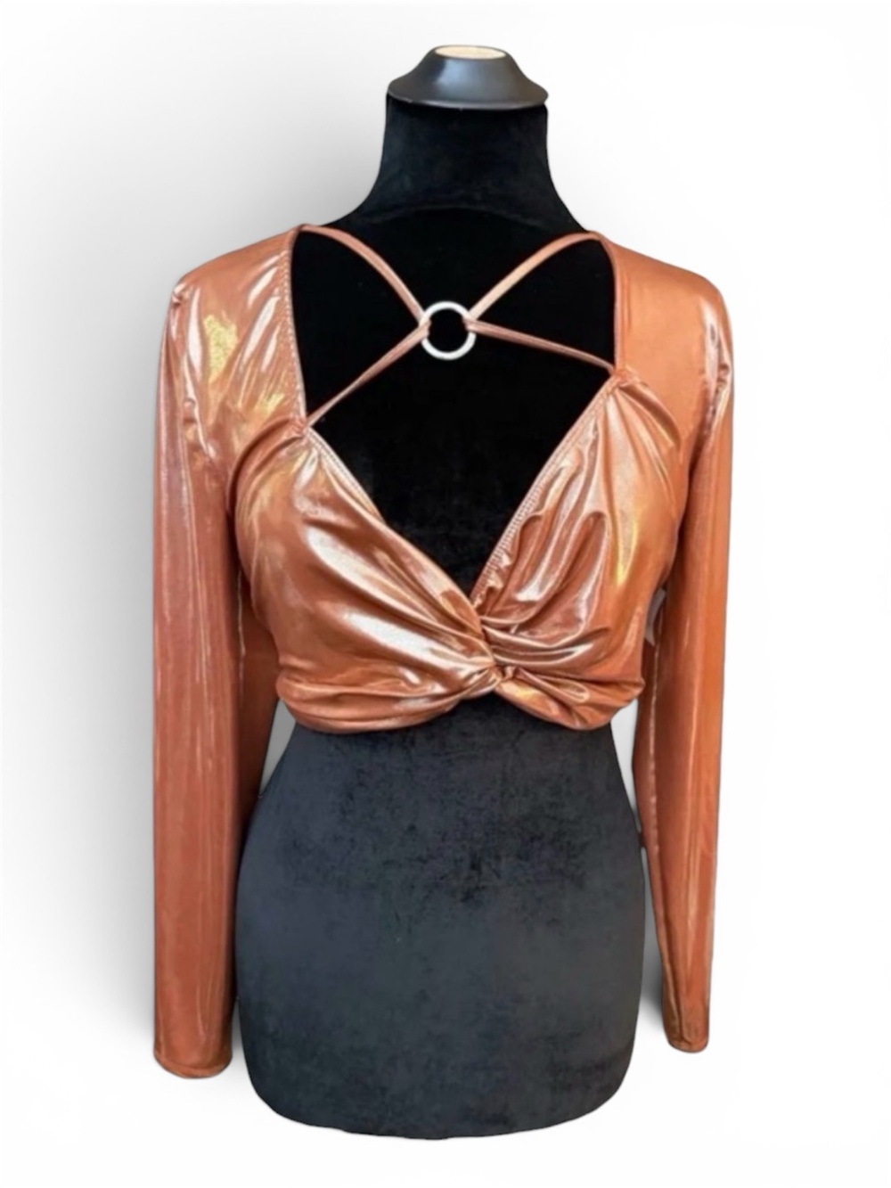 Y2K Copper Cyber Crop Top